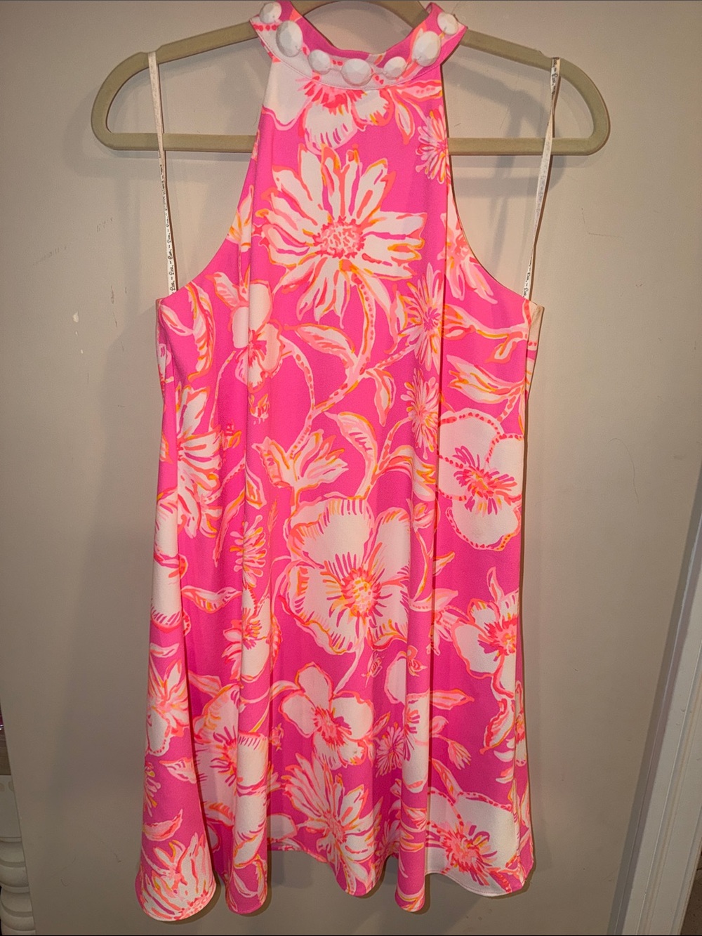 Lilly Pulitzer Pink Floral Halter Dress